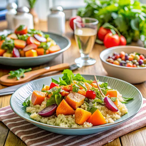 Kuskus z Pieczonym Batatem i Różnorodnością Warzyw
